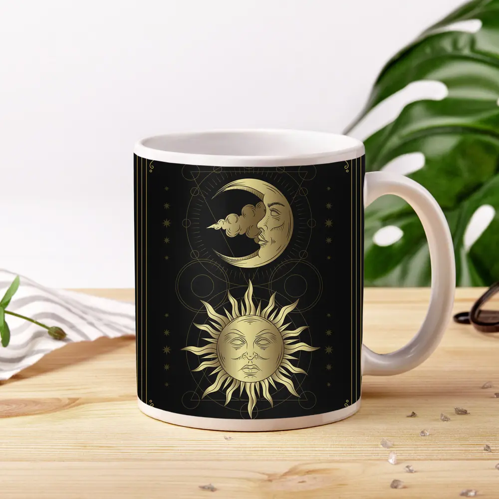 Gold Sun and Moon Mystical Dark Art – Mugs