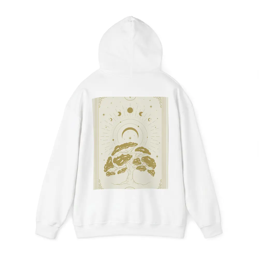 Gold Mystical Tree Moon Celestial Art – Hoodies