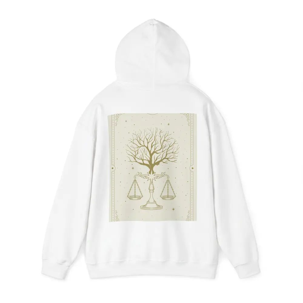 Libra Scales Tree Celestial Beige Gold Art – Hoodies