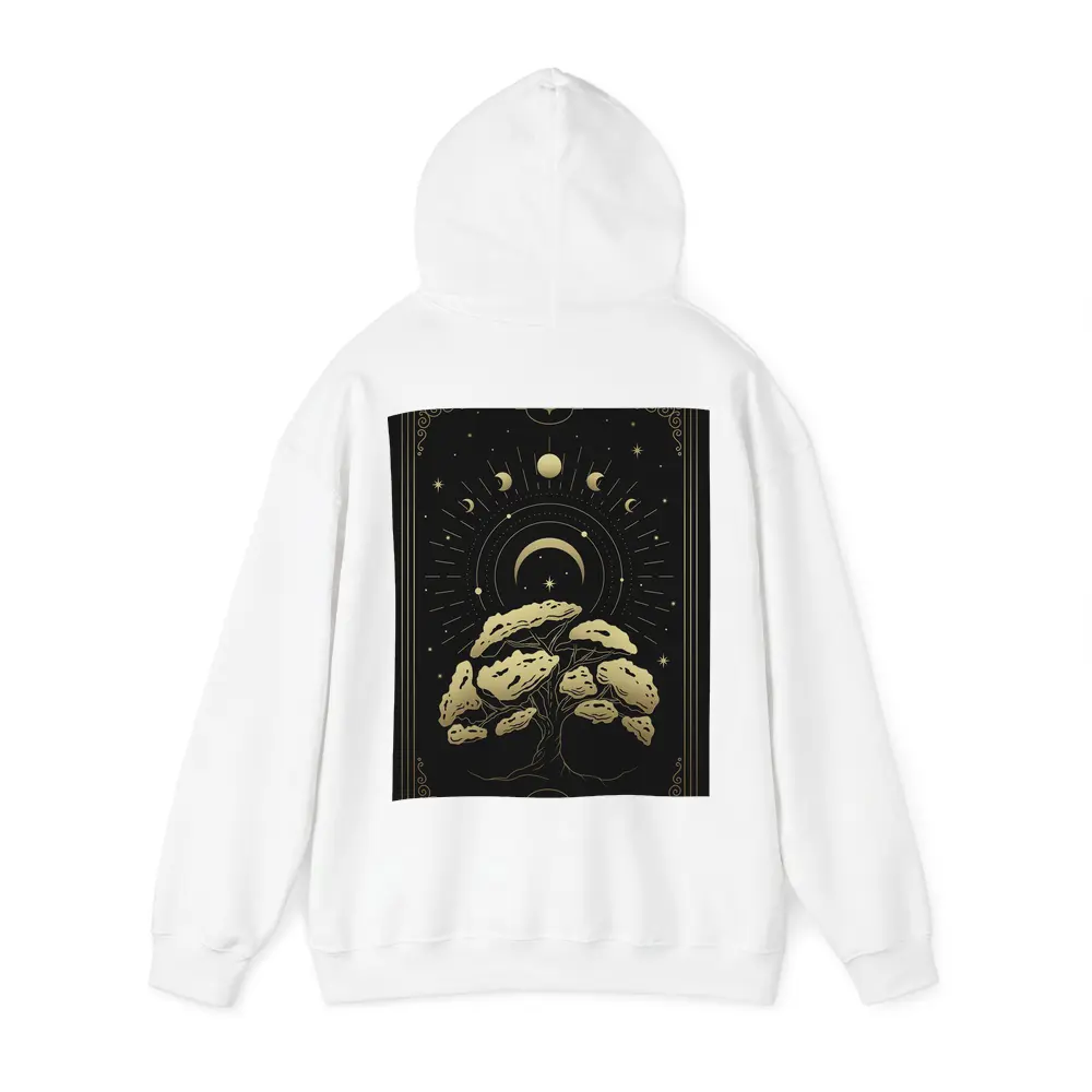 Gold Mystical Tree Moon Phases Black – Hoodies