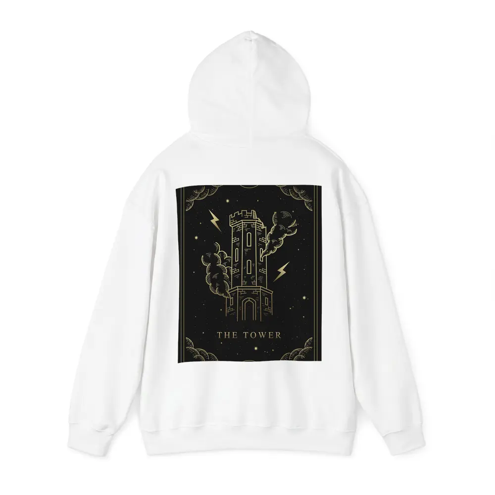 The Tower Tarot Card Gold Black Art – Hoodies