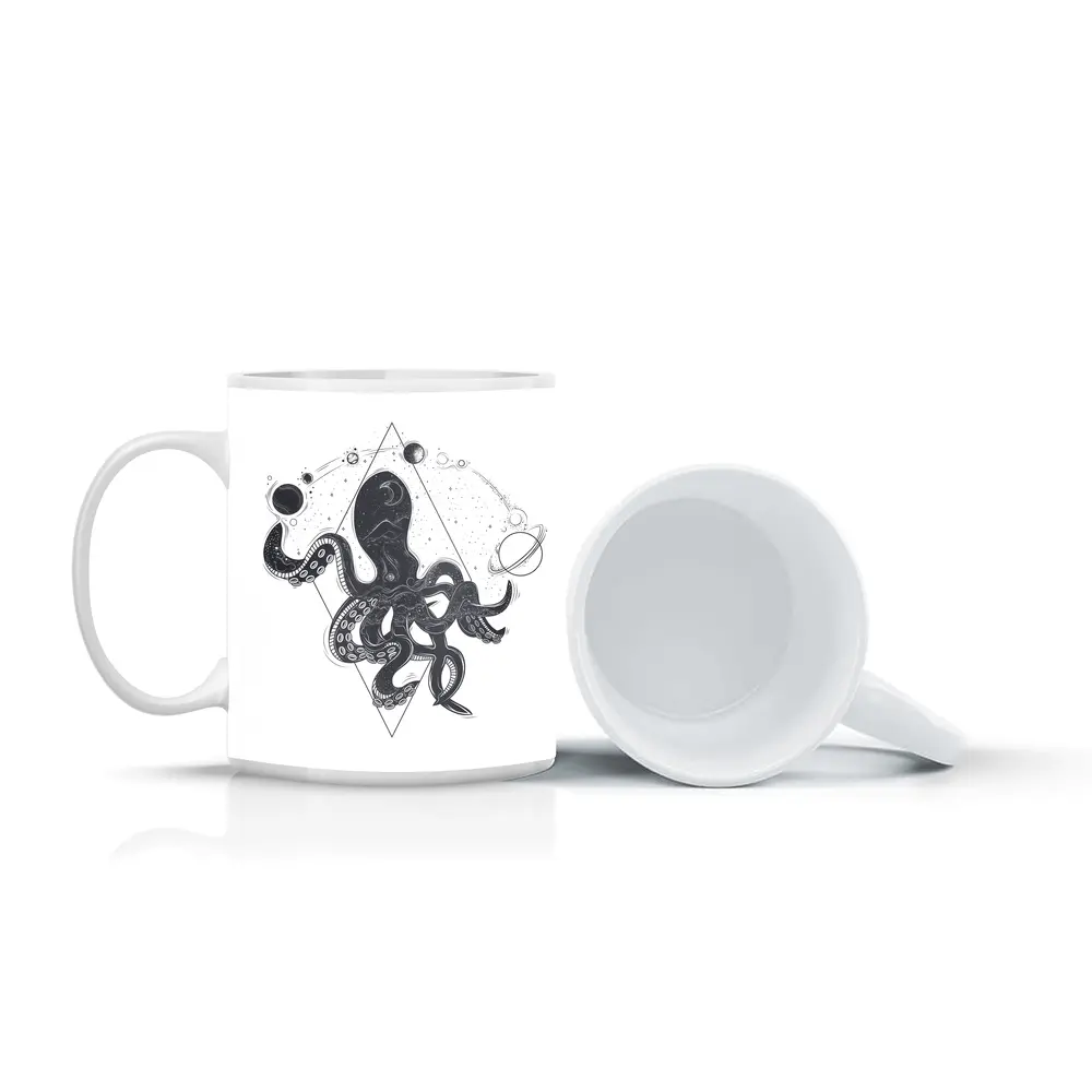 Cosmic Octopus Geometric Space Universe Art – Mugs
