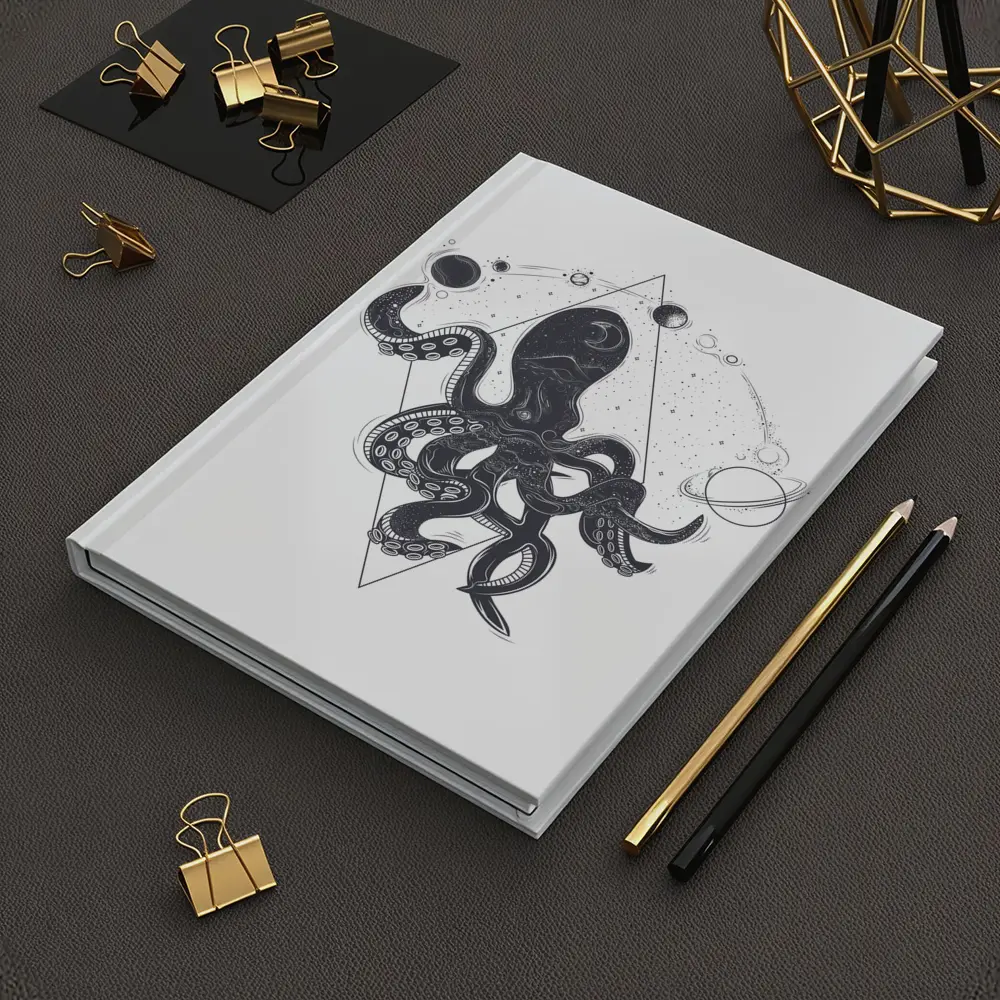 Cosmic Octopus Geometric Space Universe Art – Notebooks