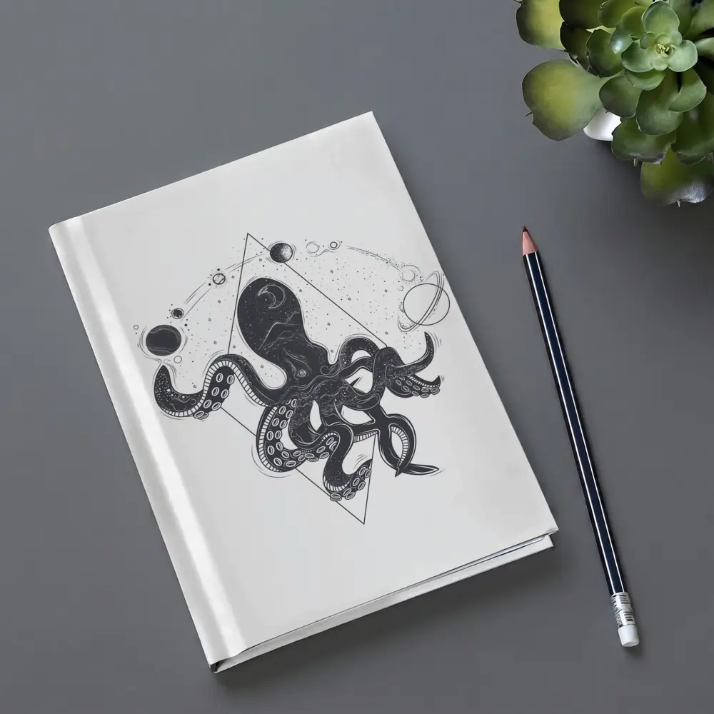 Cosmic Octopus Geometric Space Universe Art – Notebooks