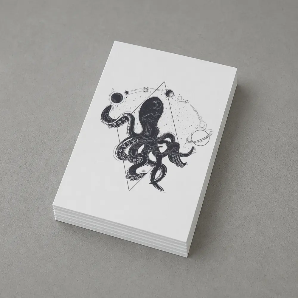 Cosmic Octopus Geometric Space Universe Art – Postcards