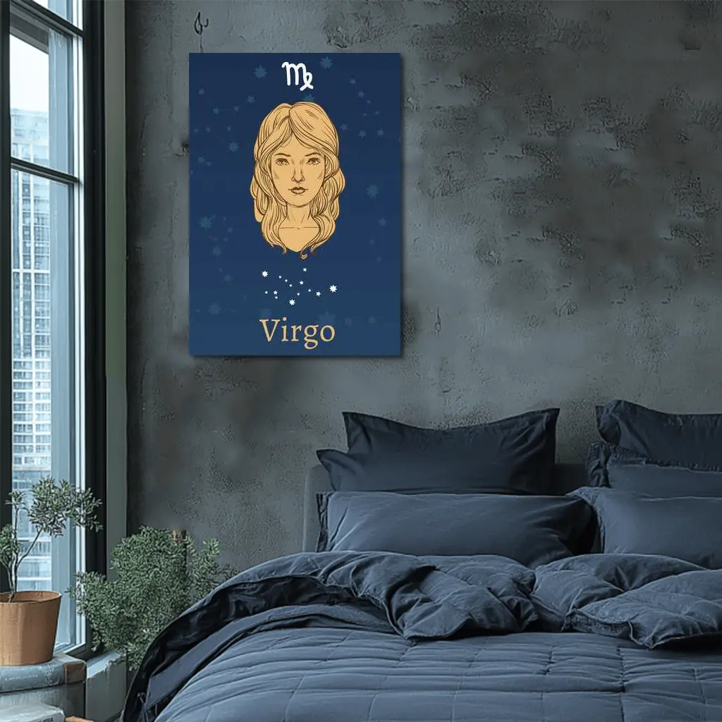 Virgo Zodiac Sign Woman Constellation Art – Wall Art