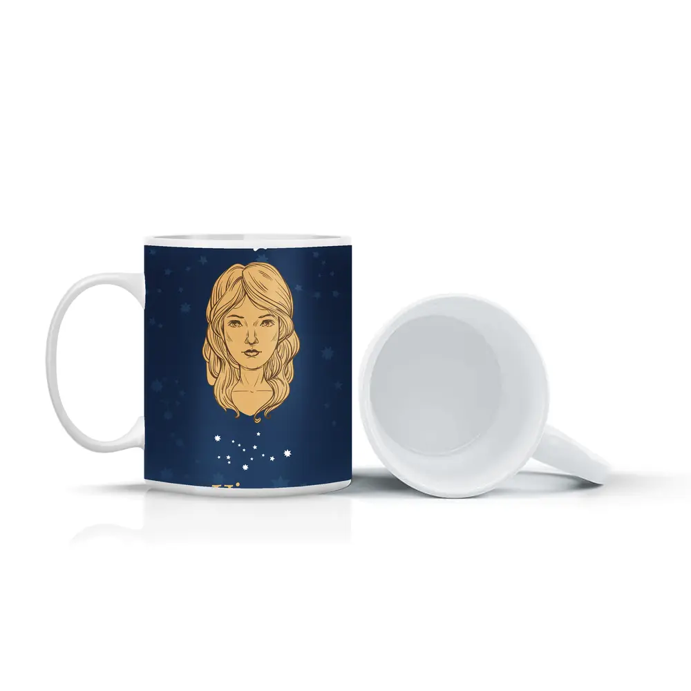 Virgo Zodiac Sign Woman Constellation Art – Mugs