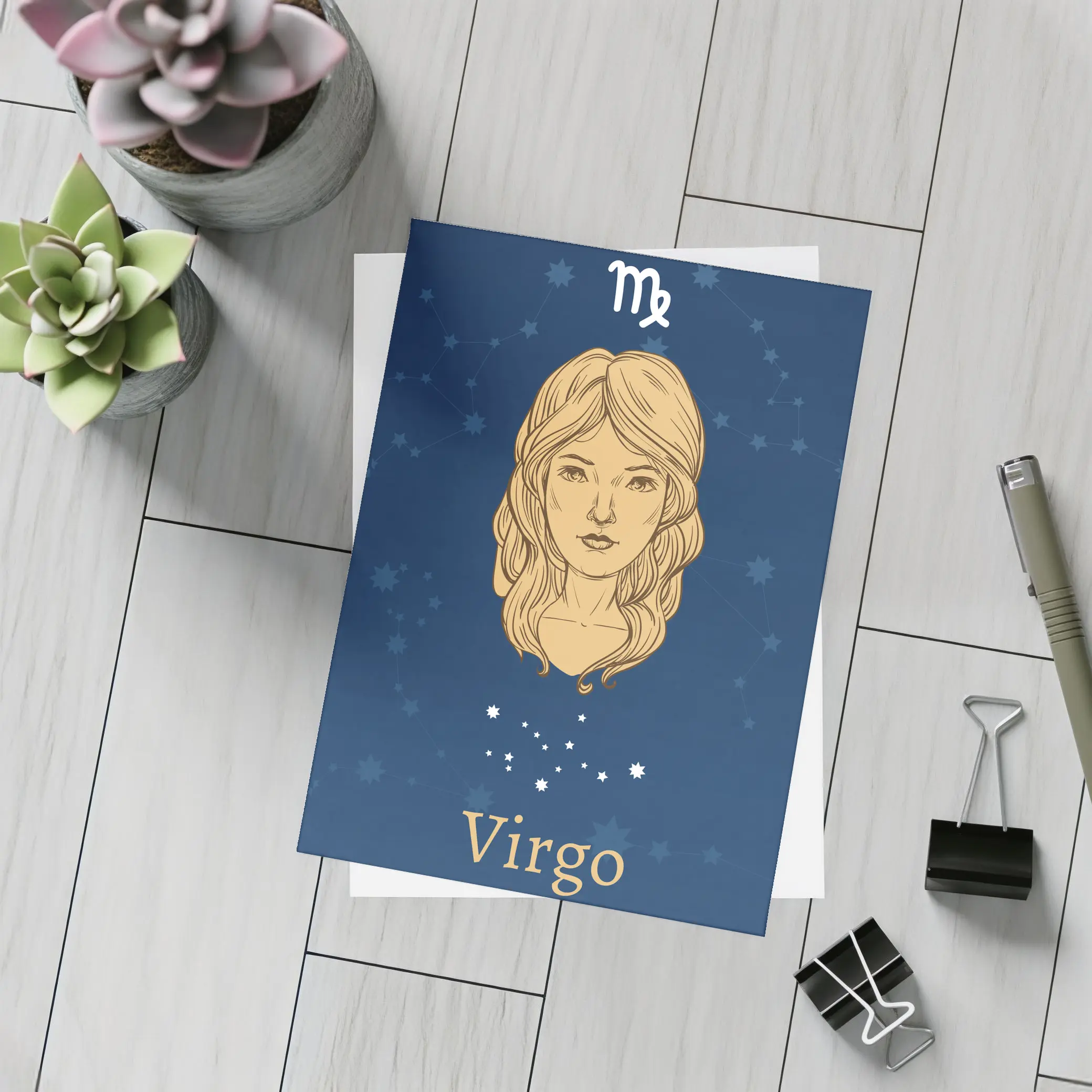 Virgo Zodiac Sign Woman Constellation Art – Postcards