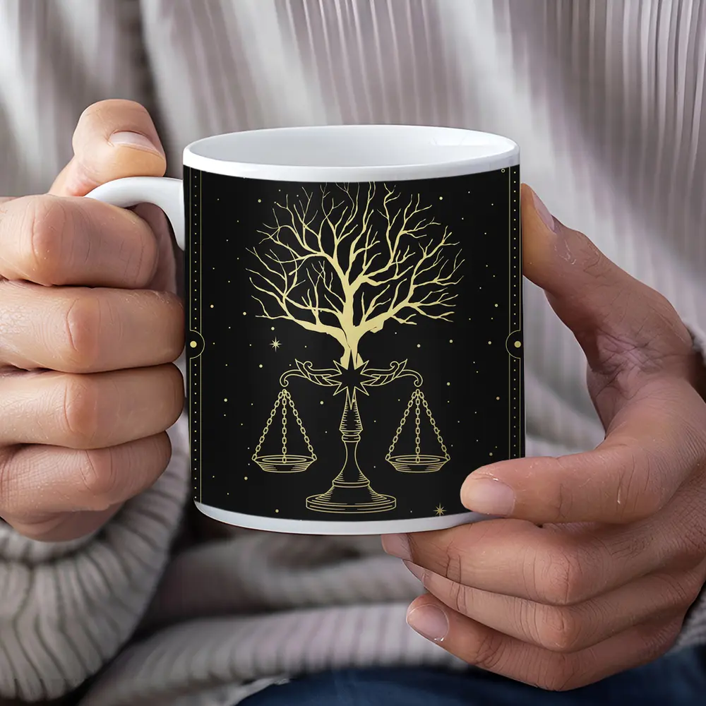 Libra Scale Tree Starry Night Gold – Mugs