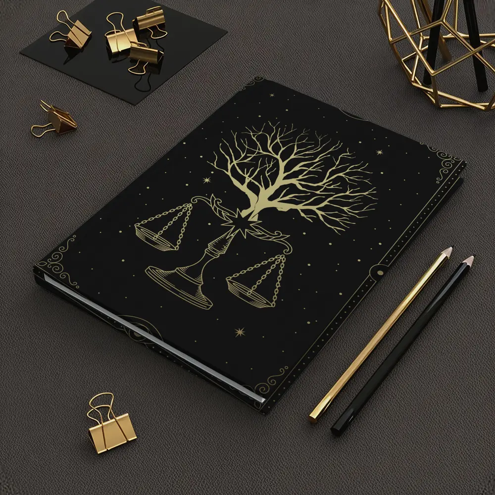 Libra Scale Tree Starry Night Gold – Notebooks