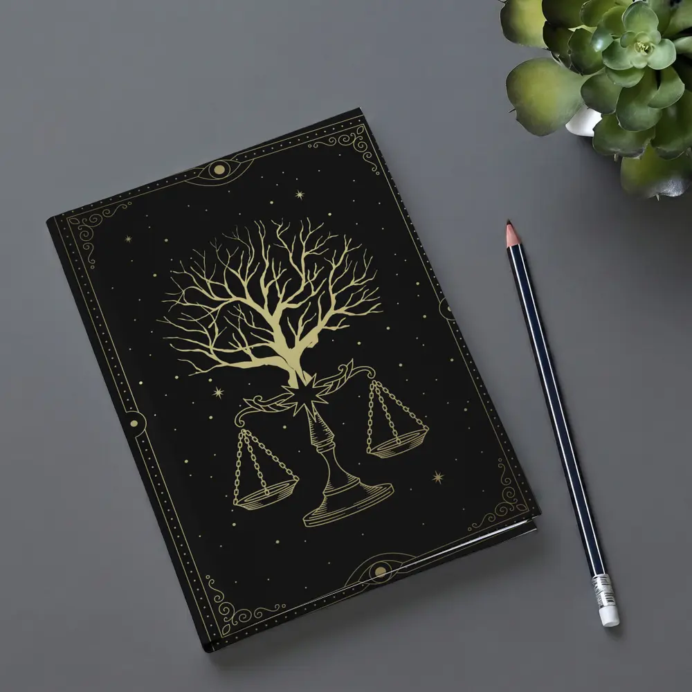 Libra Scale Tree Starry Night Gold – Notebooks