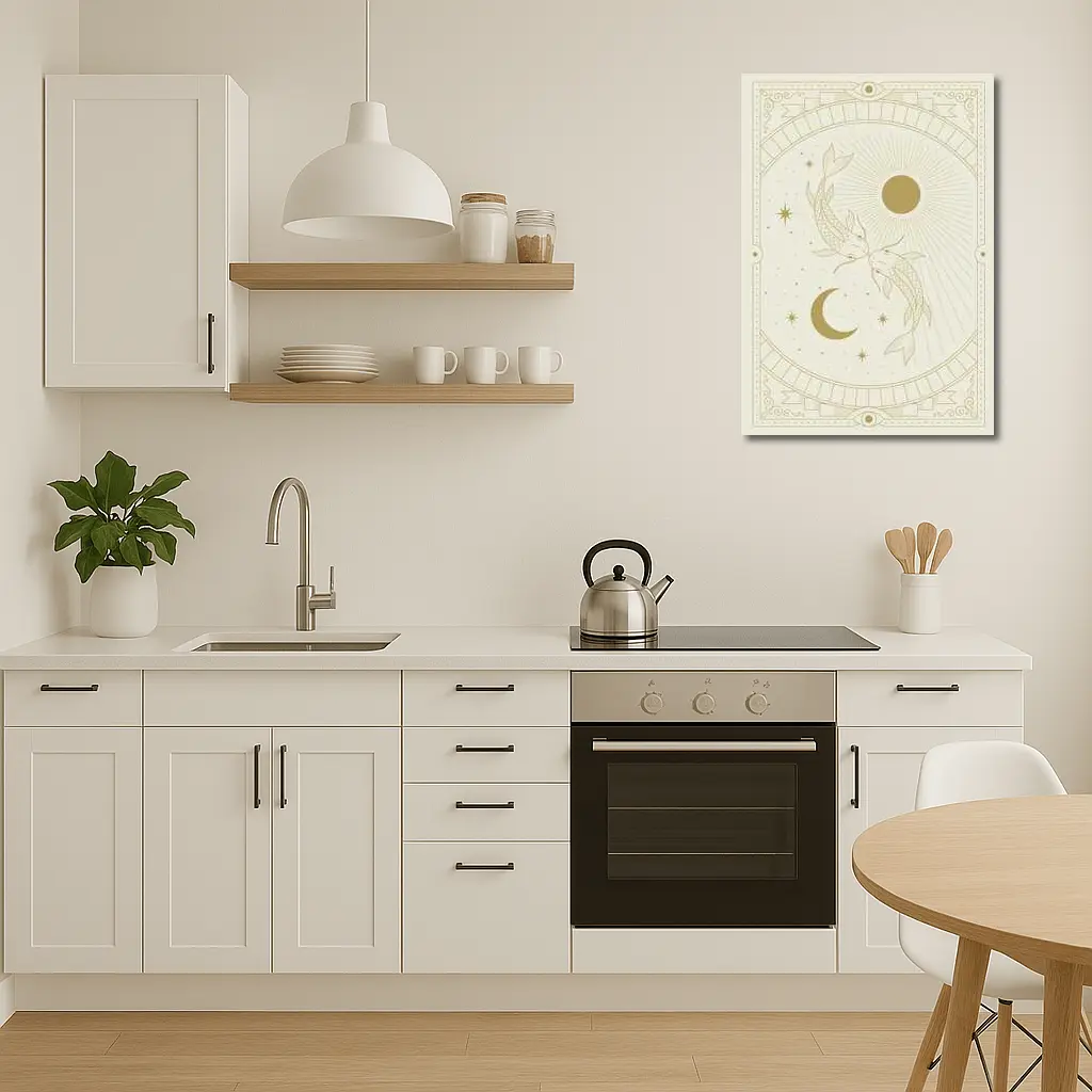 Pisces Koi Fish Sun Moon Gold Art – Wall Art