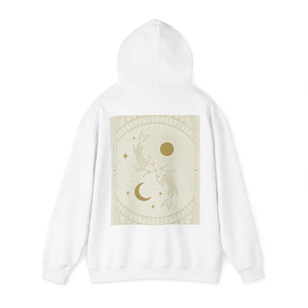 Pisces Koi Fish Sun Moon Gold Art – Hoodies
