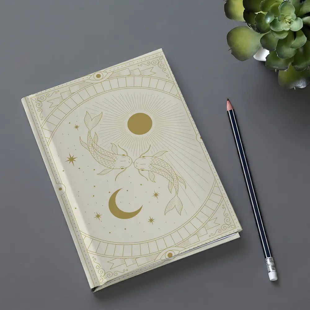 Pisces Koi Fish Sun Moon Gold Art – Notebooks