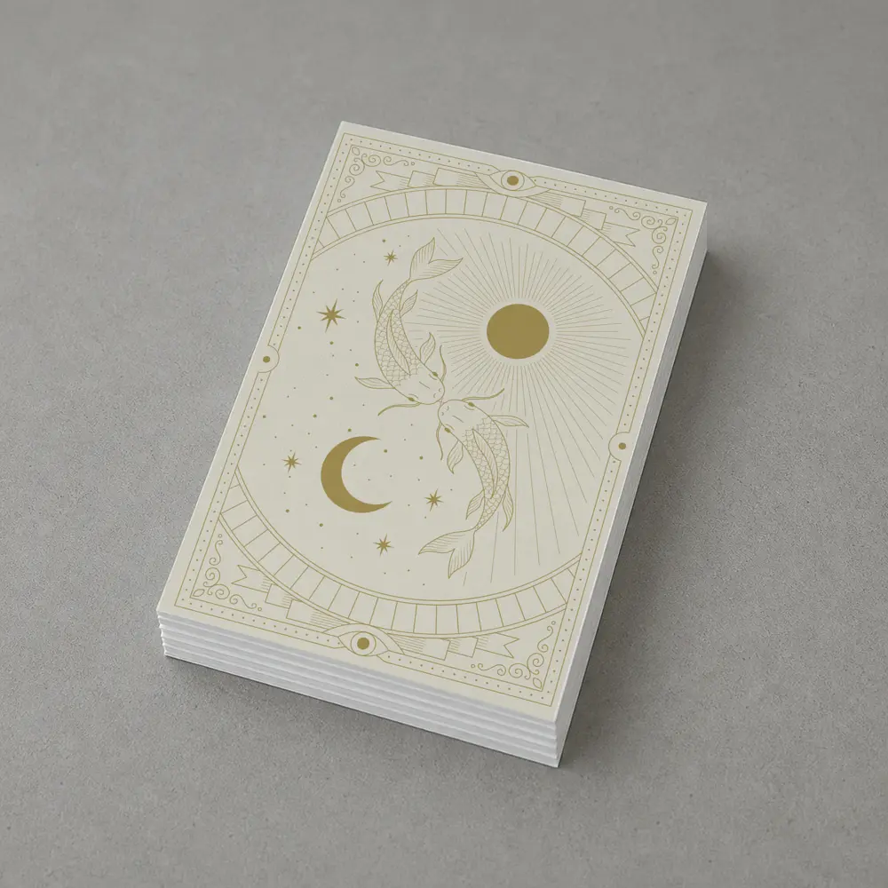Pisces Koi Fish Sun Moon Gold Art – Postcards