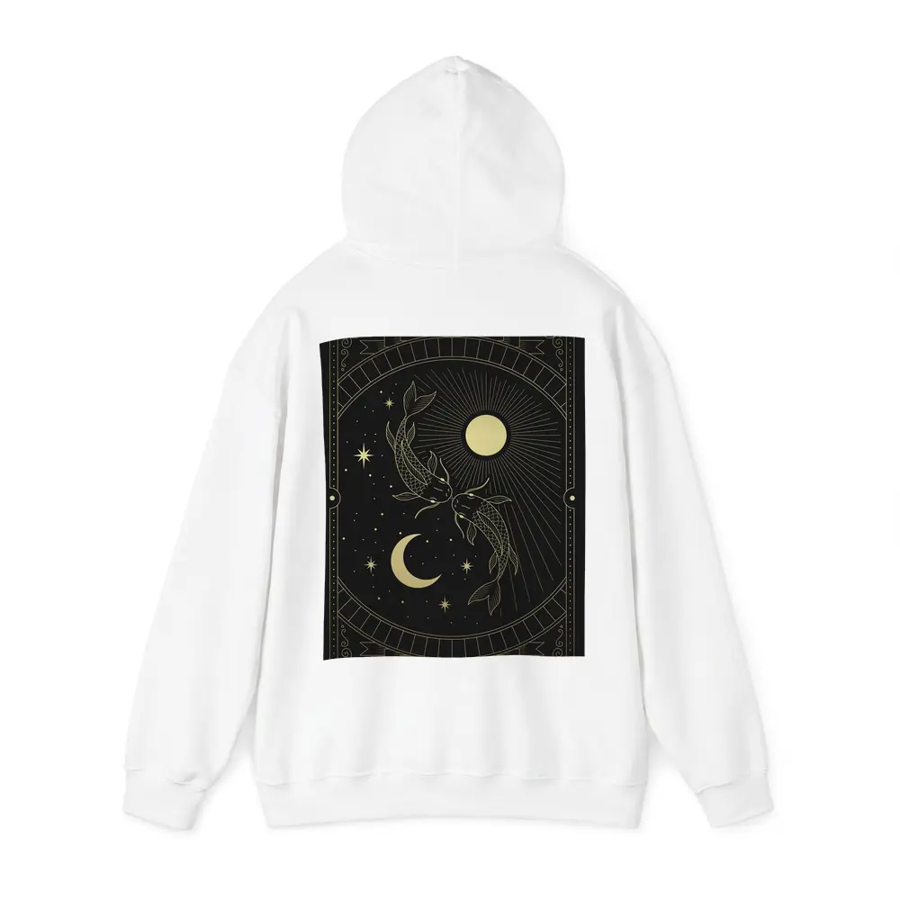 Pisces Koi Fish Black Gold Celestial Art – Hoodies