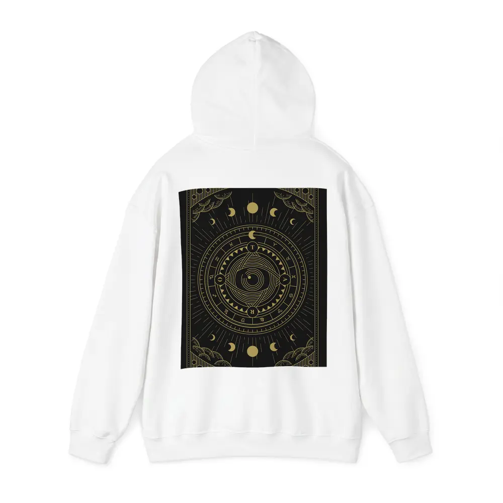 Gold Celestial Moon Phase Mystical Circle Art – Hoodies