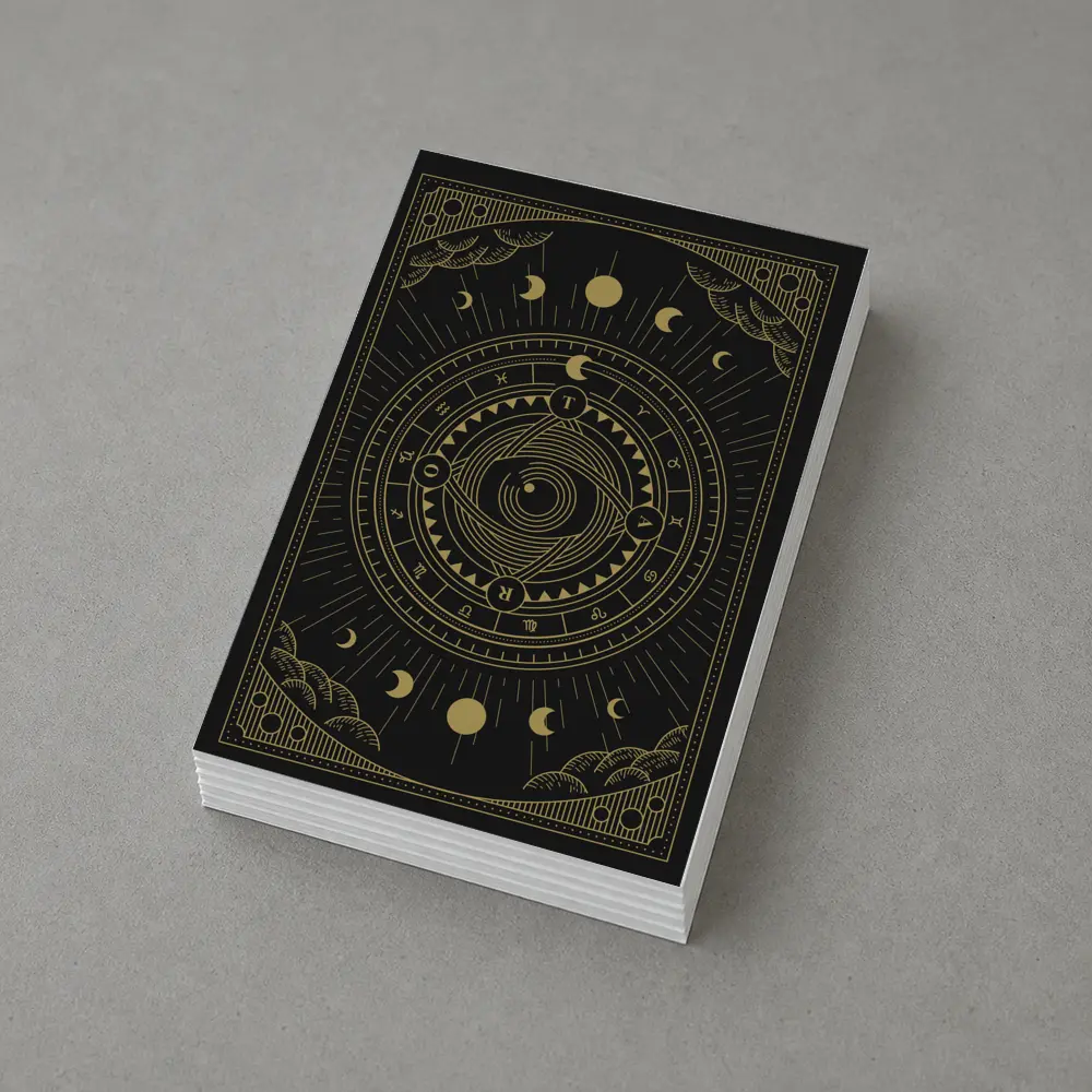 Gold Celestial Moon Phase Mystical Circle Art – Postcards