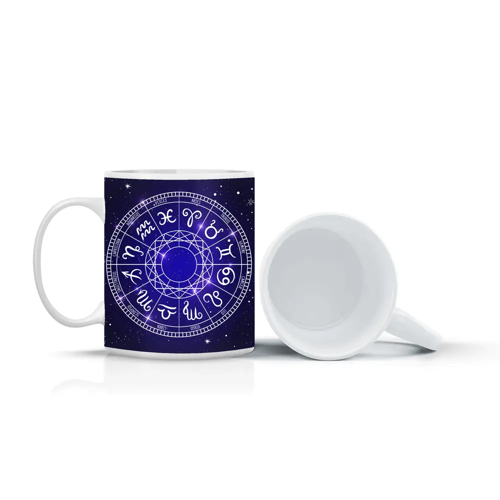 All Zodiac Signs Wheel Dark Blue Sky – Mugs
