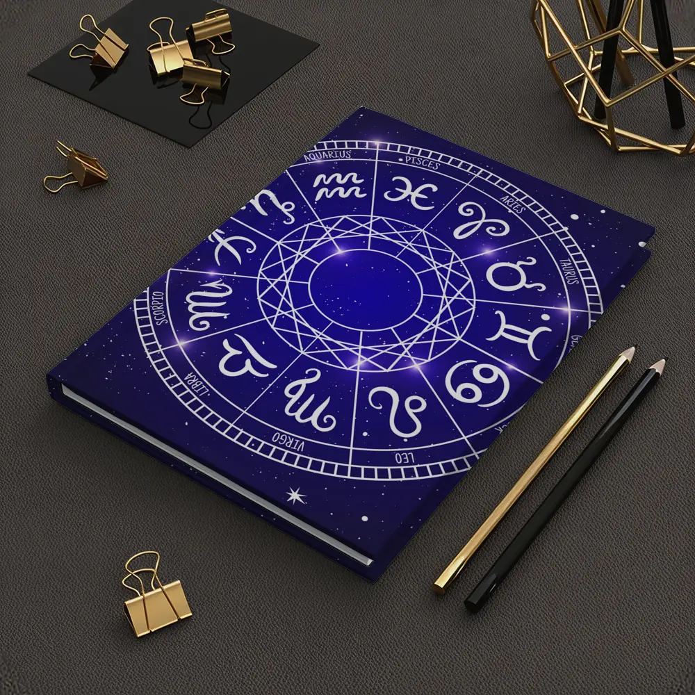 All Zodiac Signs Wheel Dark Blue Sky – Notebooks