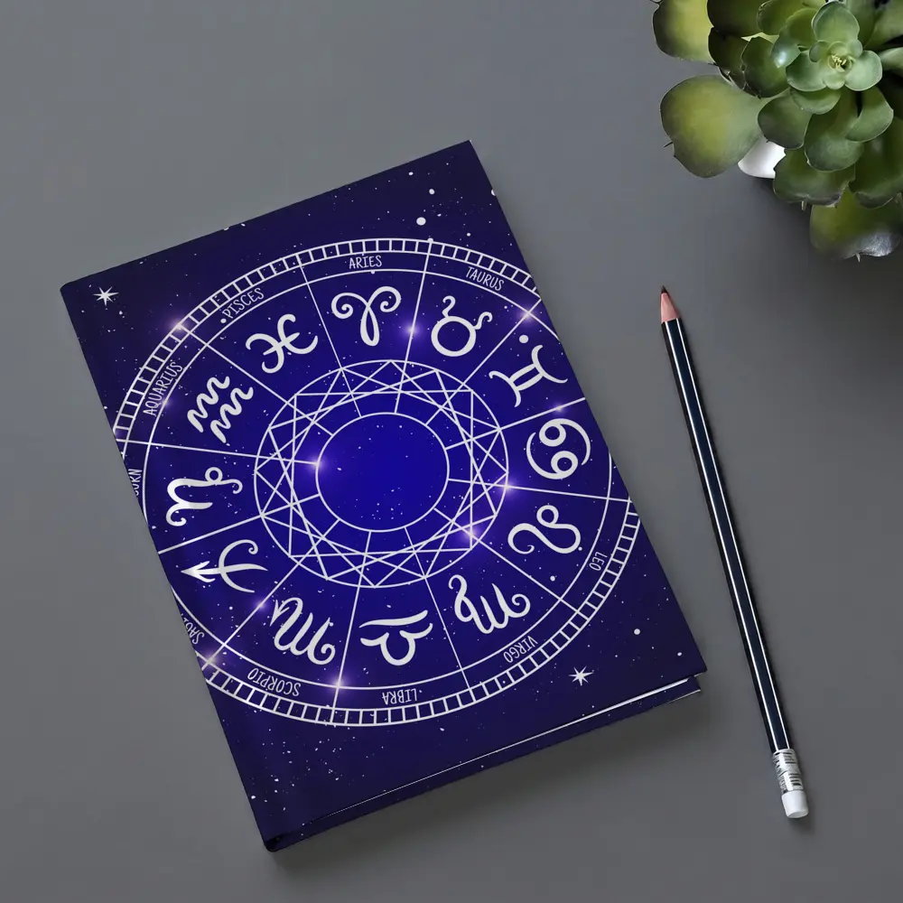All Zodiac Signs Wheel Dark Blue Sky – Notebooks
