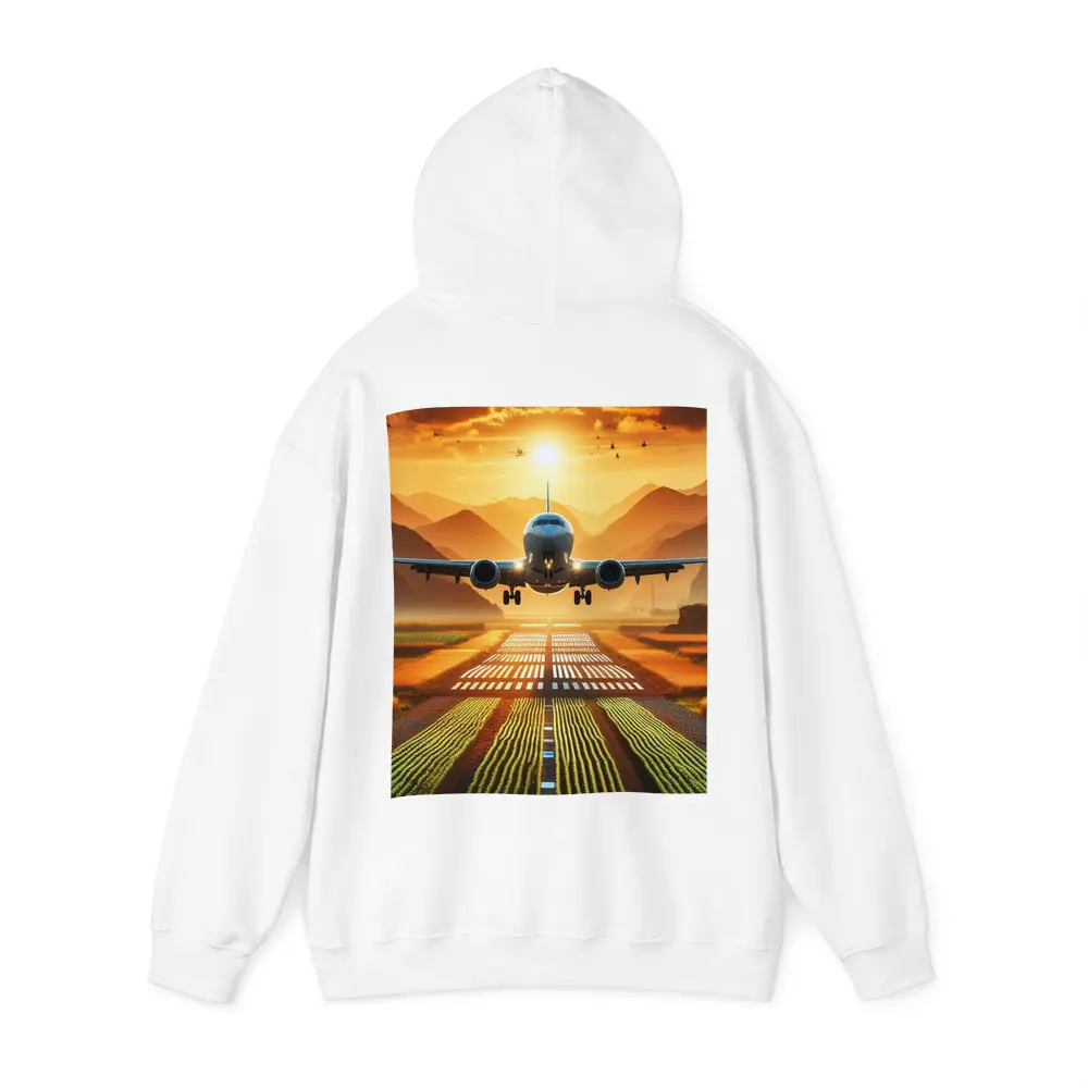 Airplane Taking Off At Golden Sunset – Hoodies
