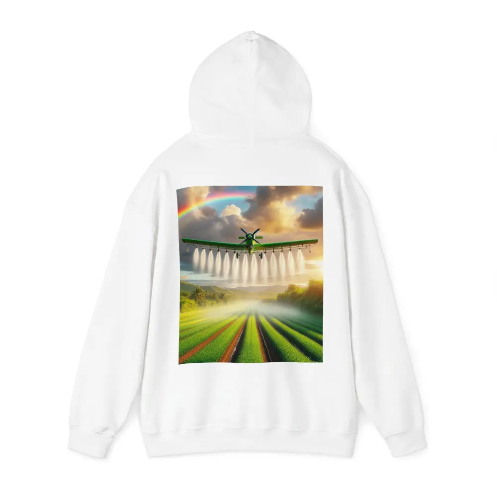 Crop Duster Plane Over Green Farm Fields – Hoodies