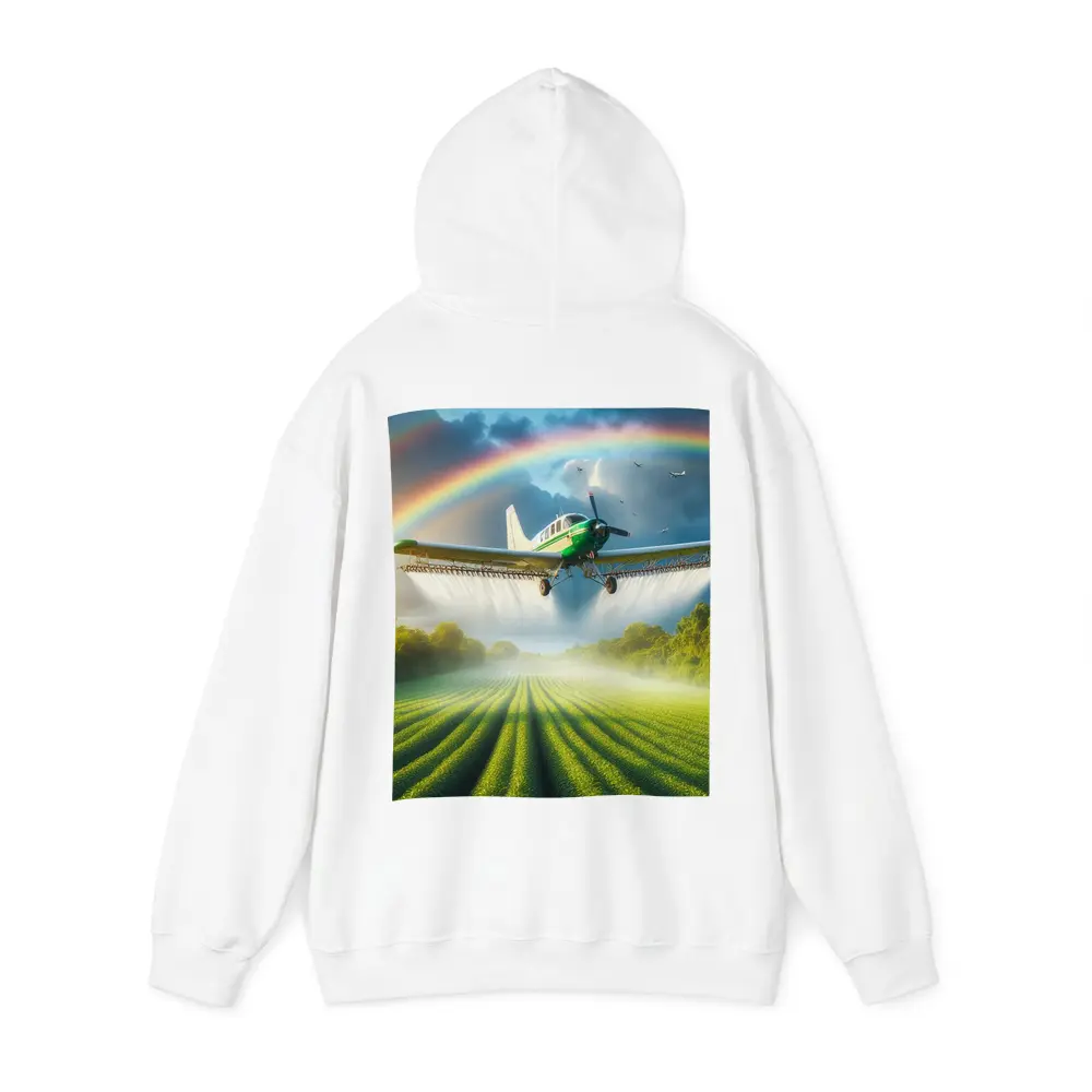 Crop Duster Airplane Flying Over Green Fields – Hoodies