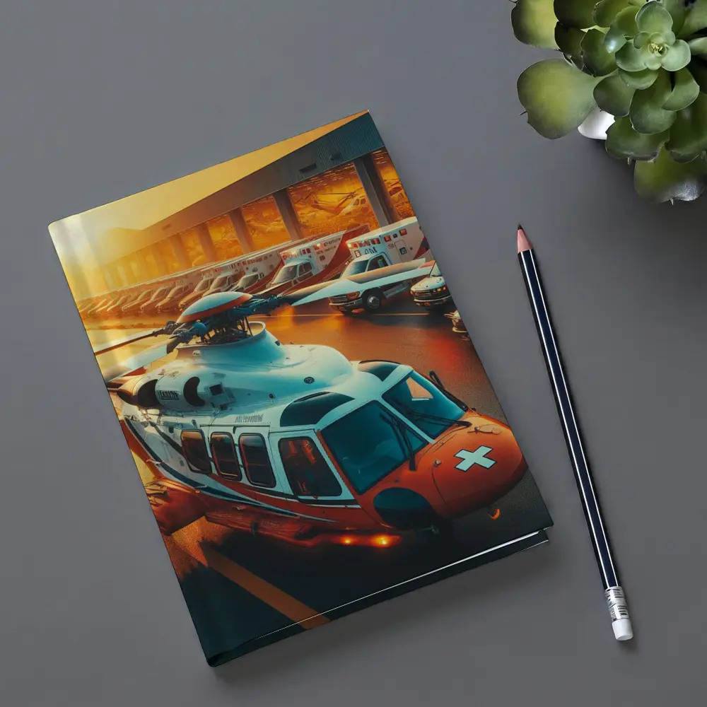 Medical Rescue Helicopter Ambulances Golden Sunset – Notebooks