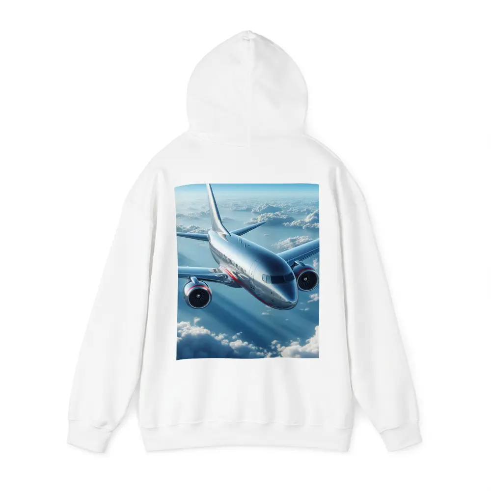 Commercial Jet Airplane Flying Above Clouds – Hoodies