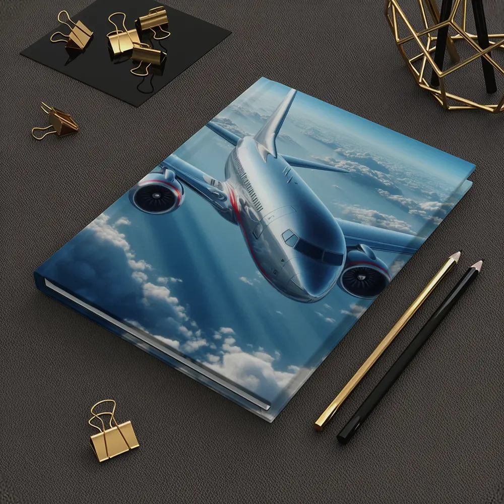 Commercial Jet Airplane Flying Above Clouds – Notebooks