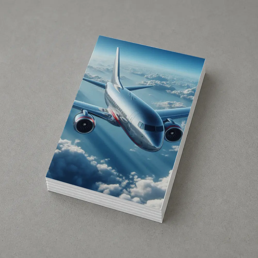 Commercial Jet Airplane Flying Above Clouds – Postcards