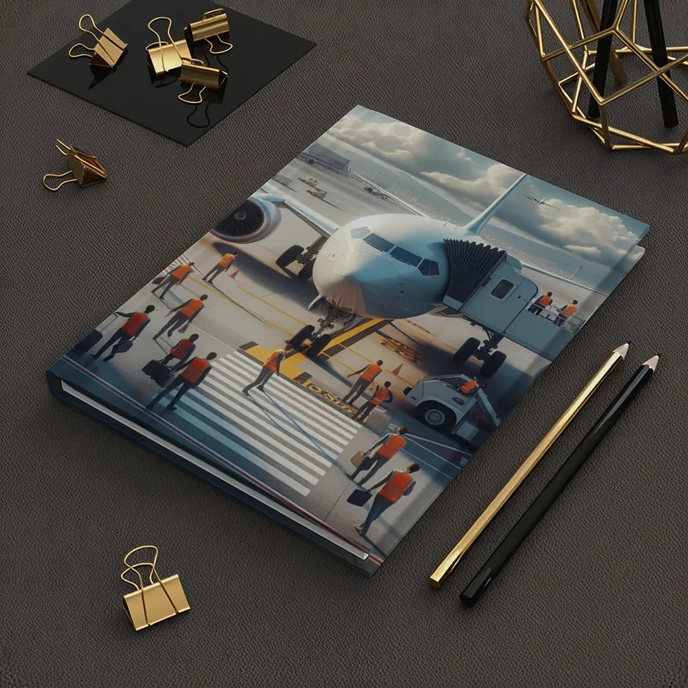 Commercial Airplane Ground Crew Airport Tarmac – Notebooks