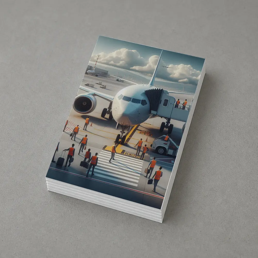 Commercial Airplane Ground Crew Airport Tarmac – Postcards