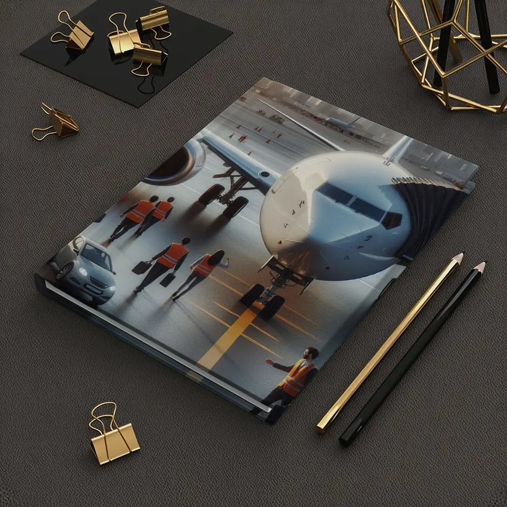Commercial Airplane Ground Crew Airport Tarmac – Notebooks