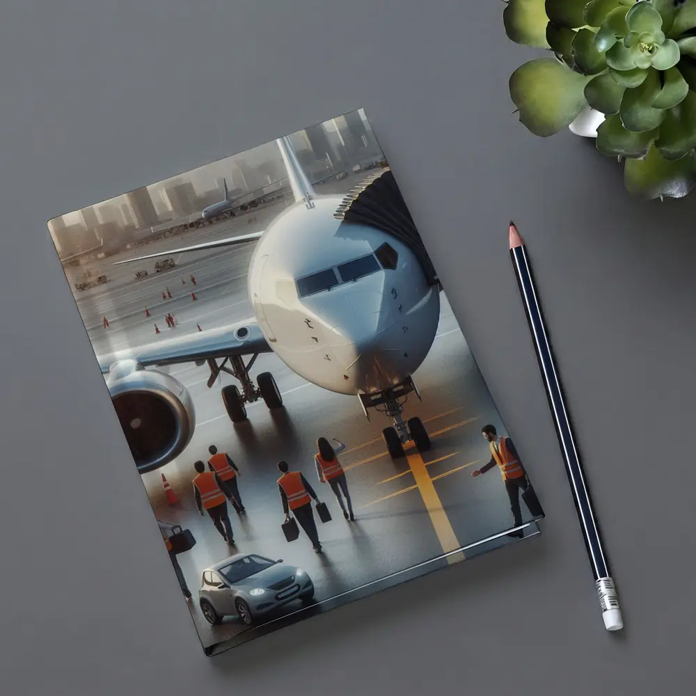 Commercial Airplane Ground Crew Airport Tarmac – Notebooks