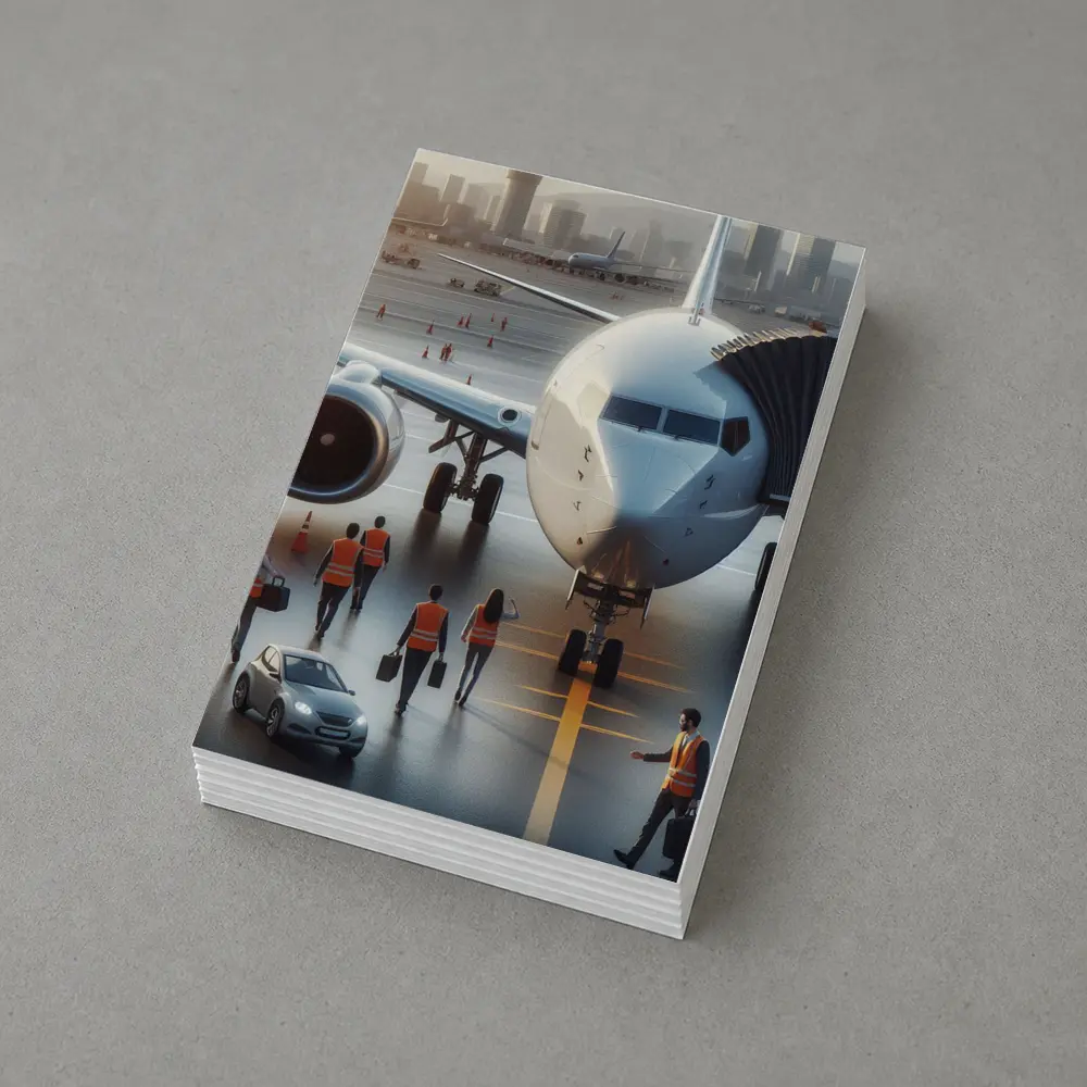 Commercial Airplane Ground Crew Airport Tarmac – Postcards