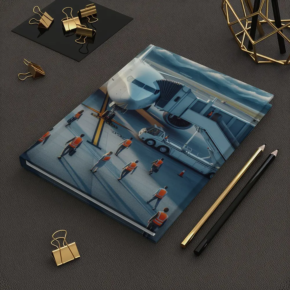 Commercial Airplane Ground Crew Airport Tarmac – Notebooks