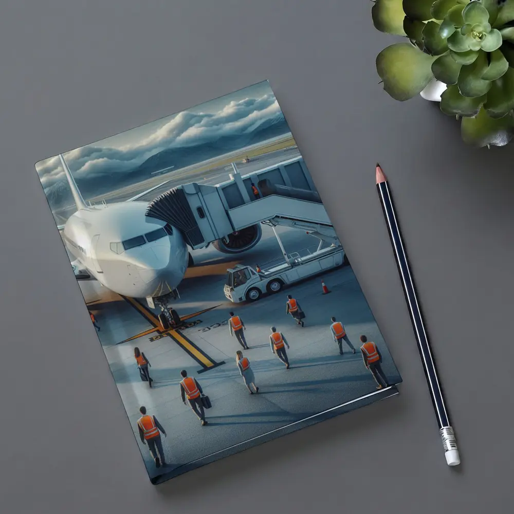 Commercial Airplane Ground Crew Airport Tarmac – Notebooks