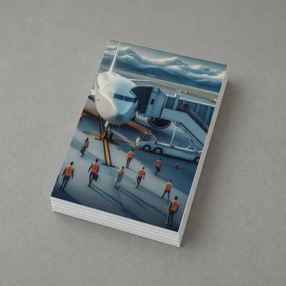 Commercial Airplane Ground Crew Airport Tarmac – Postcards