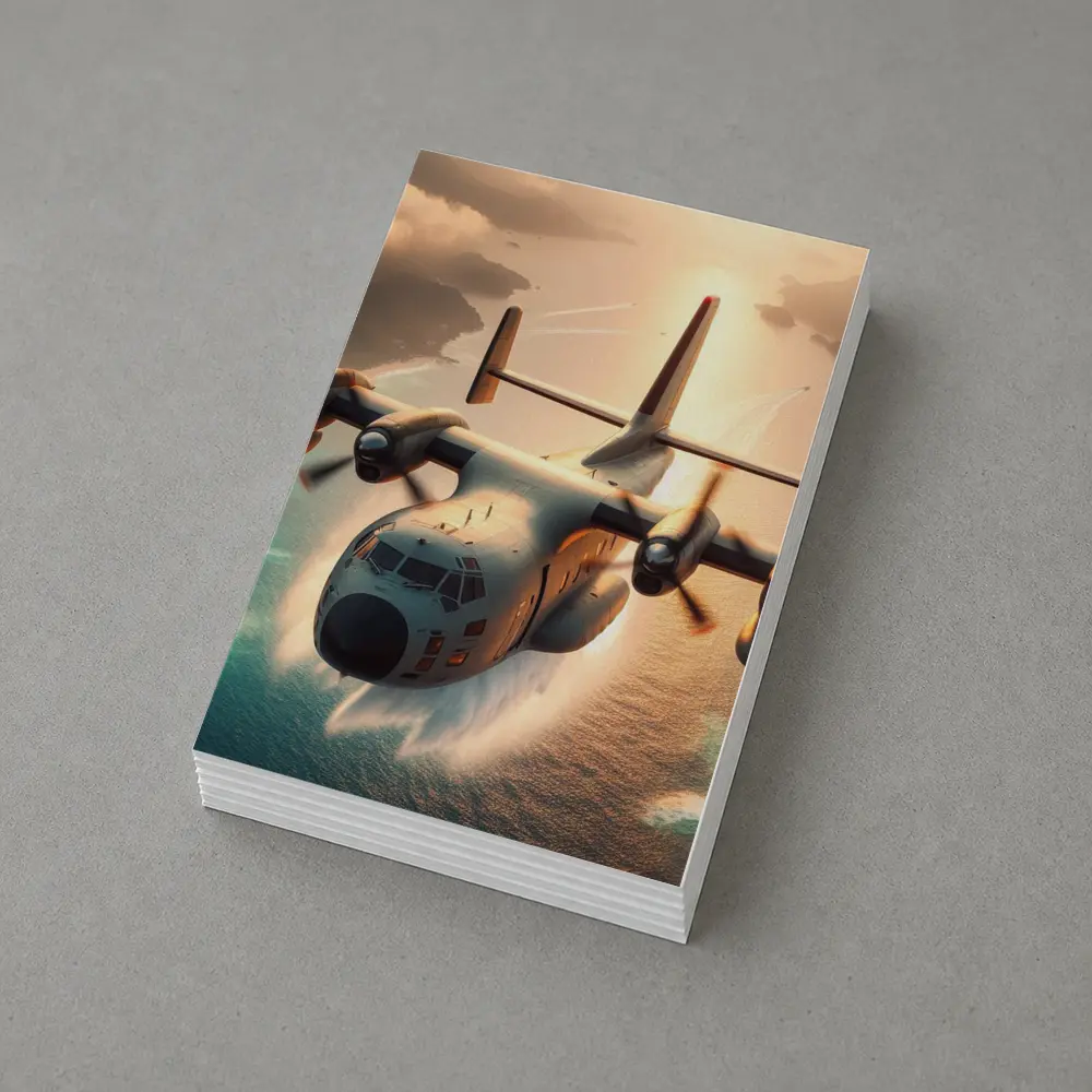 C-130 Hercules Flying Over Coastal Waters – Postcards