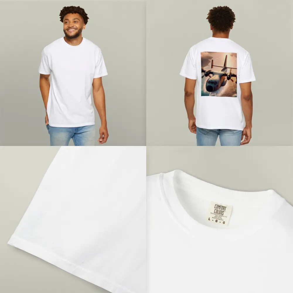 C-130 Hercules Flying Over Coastal Waters – T-Shirts