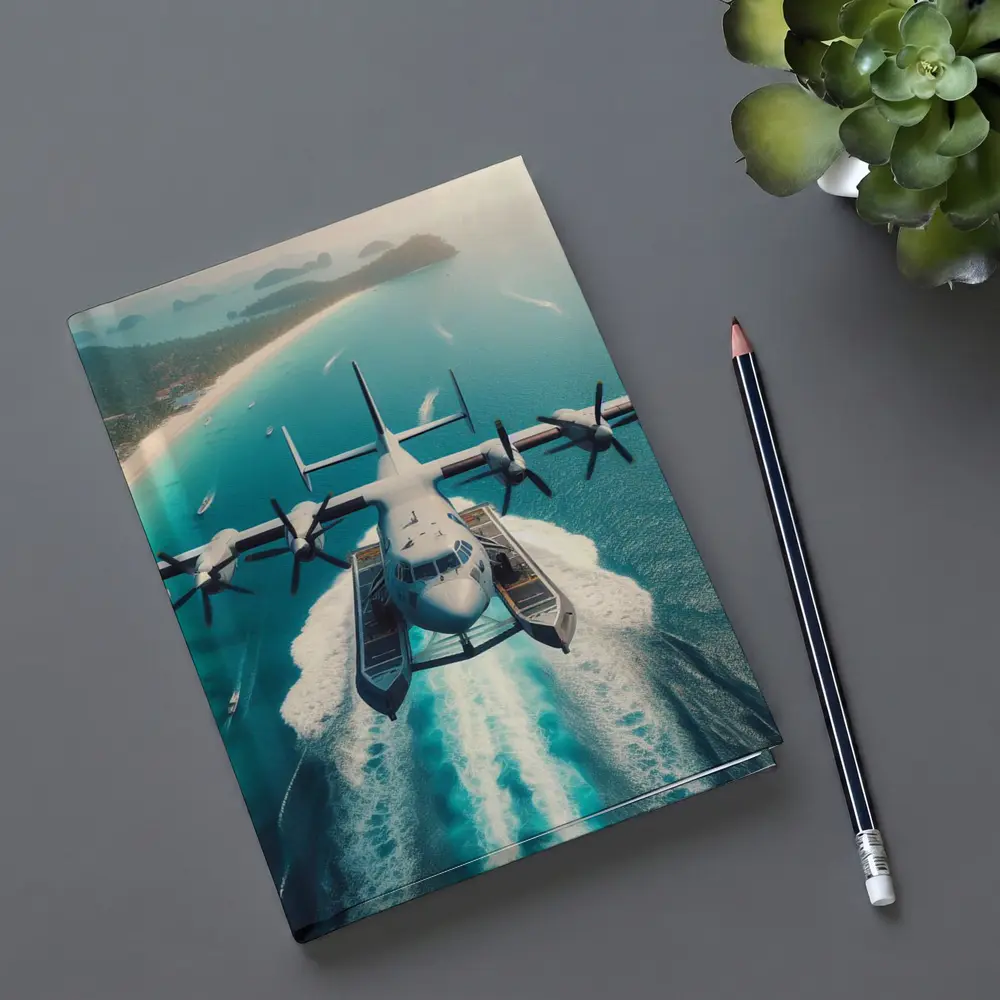 Seaplane Taking Off Over Tropical Ocean – Notebooks