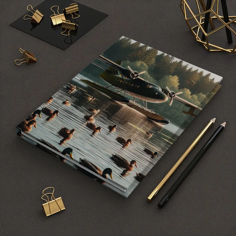 Seaplane on Lake With Mallard Ducks – Notebooks