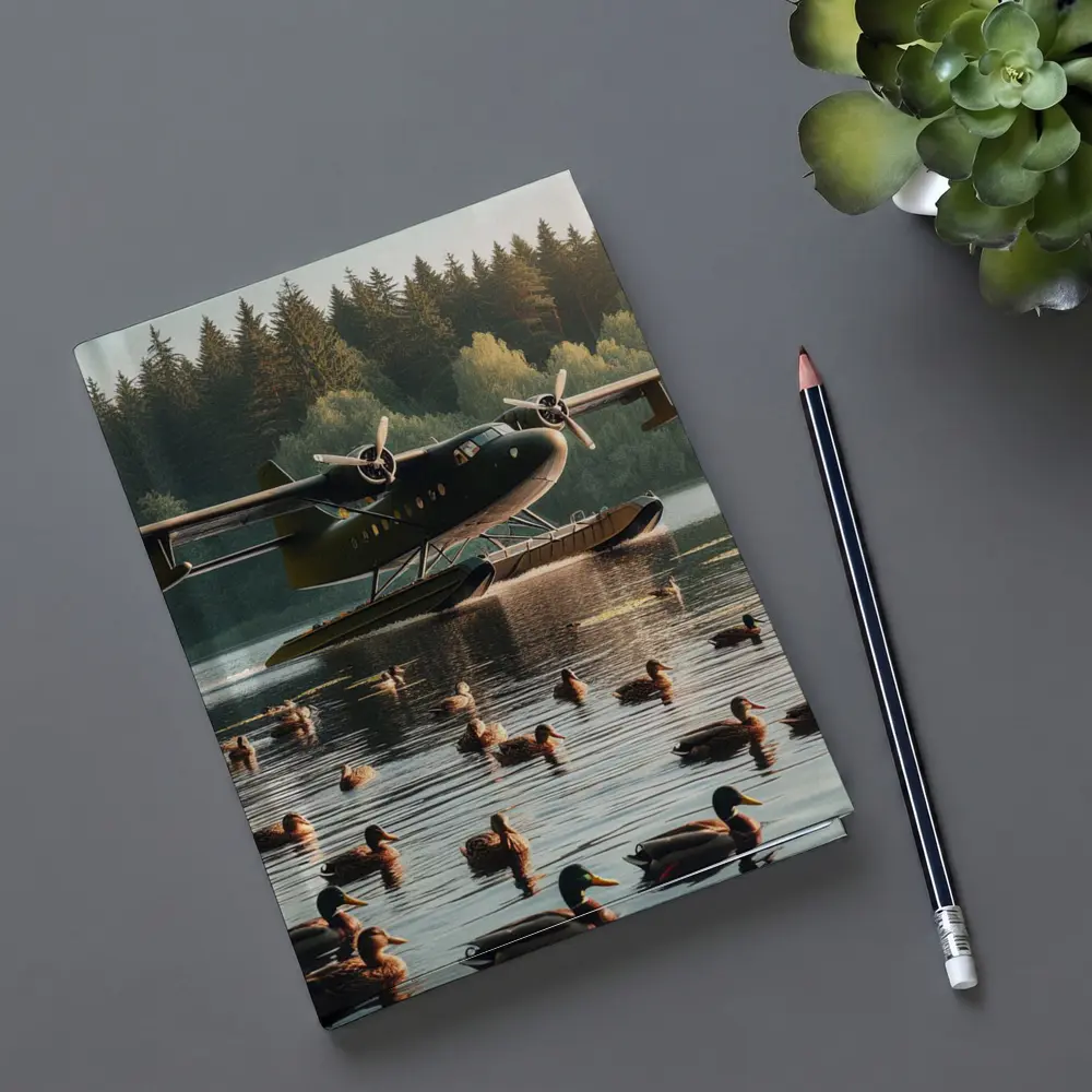 Seaplane on Lake With Mallard Ducks – Notebooks