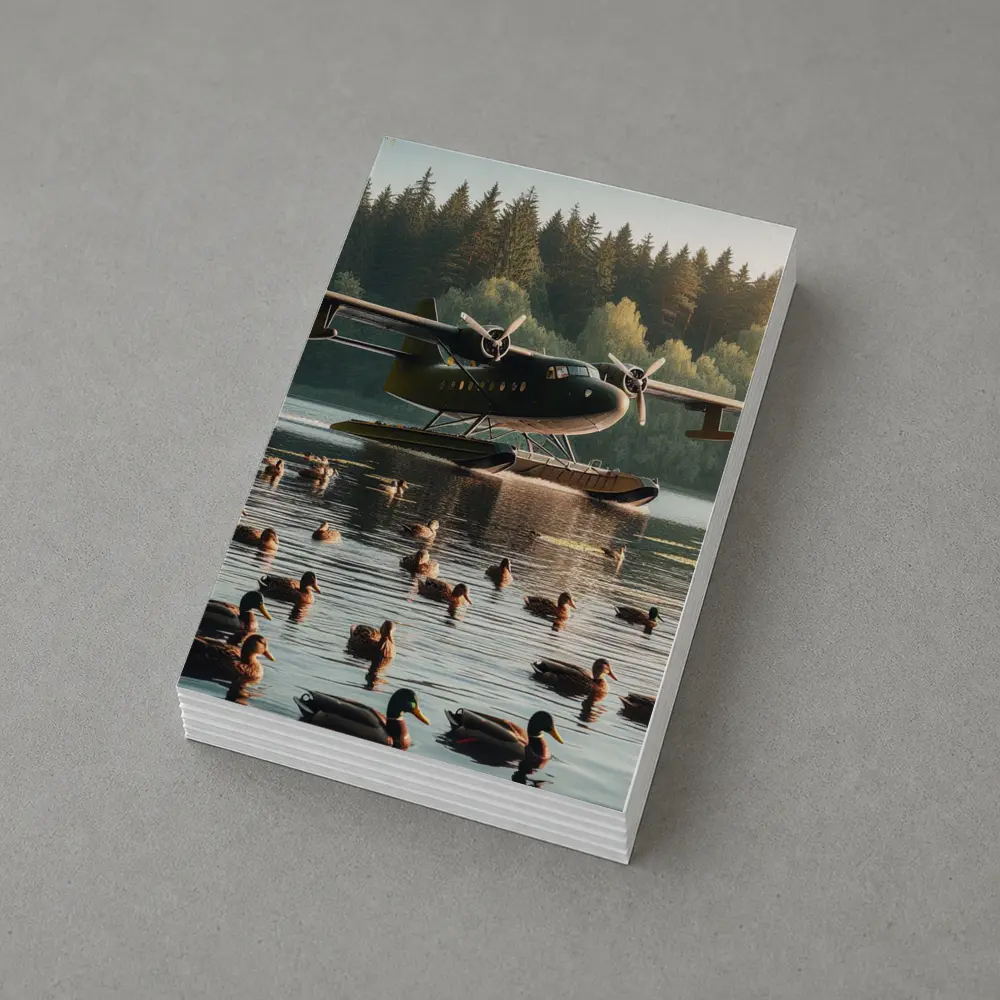 Seaplane on Lake With Mallard Ducks – Postcards