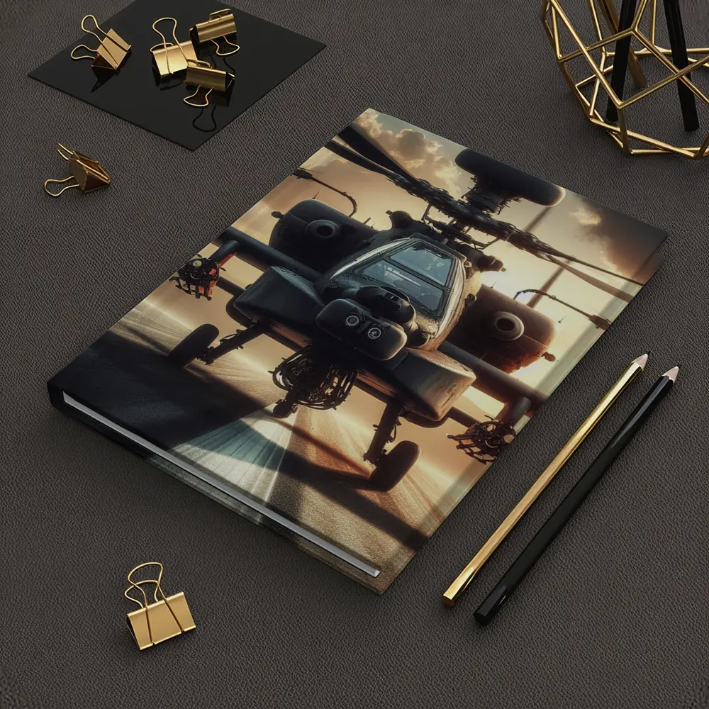 Apache Attack Helicopter Runway Dramatic Sky – Notebooks