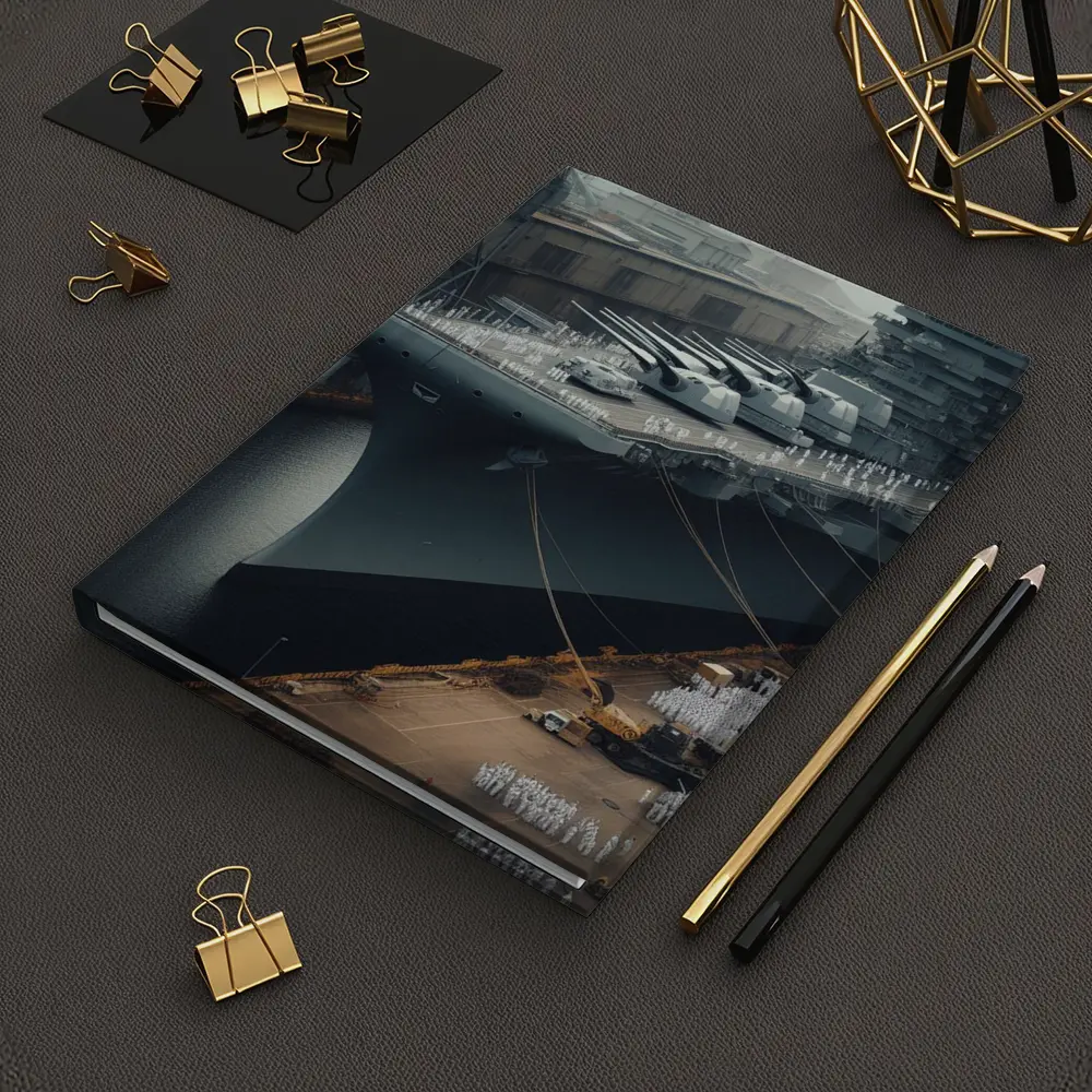 Battleship Docked Naval Base Military Scene – Notebooks