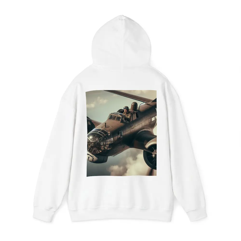 WWII Bomber Pilot Flying Through Dramatic Clouds – Hoodies