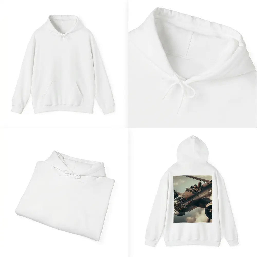 WWII Bomber Pilot Flying Through Dramatic Clouds – Hoodies